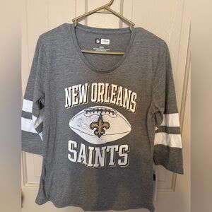 NFL New Orleans Saints women’s  Gray 3/4 Sleeve Tee